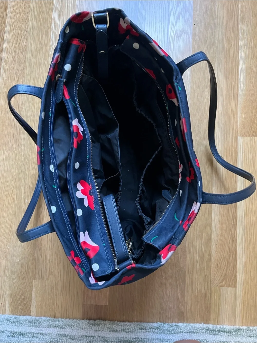 kate spade Black Floral & Polka Dot Tote